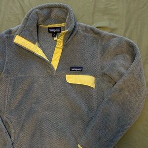 Patagonia Fleece Pullover in Gray and Yellow